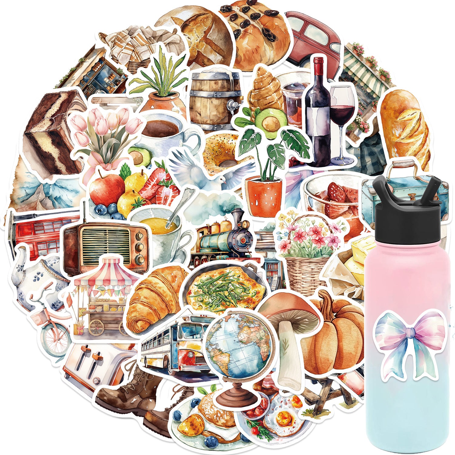 50 Stickers Graffiti Cartoon Long Holiday Life