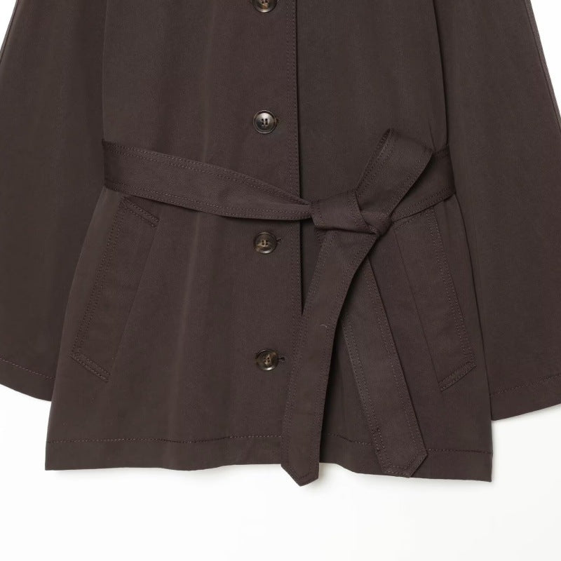 Élégant manteau de trench ceinturé en Twill