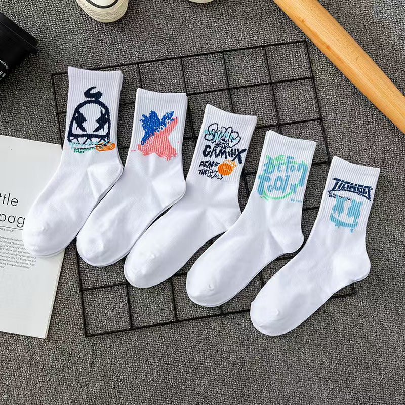 Chaussettes Tube Chaussettes Longues Hommes Sports Blanc Respirant