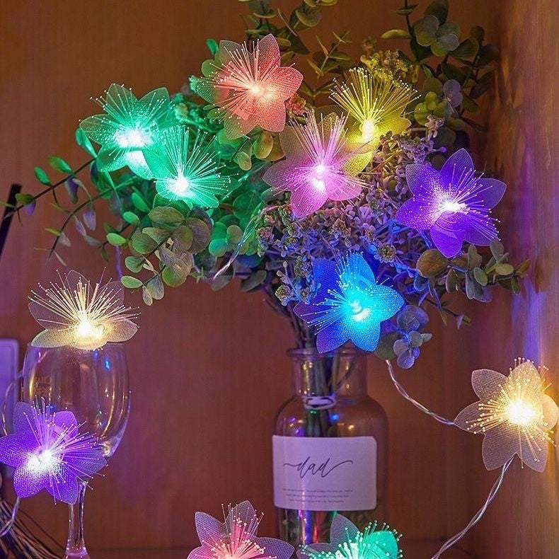 LED optique fibre fleur de lumière chaîne éclair lumière mariage