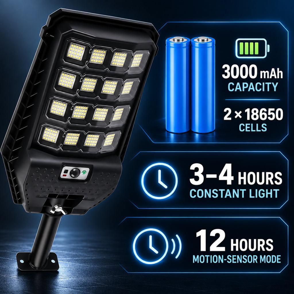 Solar Powered Motion Sensor Outdoor Light W7207 4 Noir pour Garden Yard Street Wall LED
