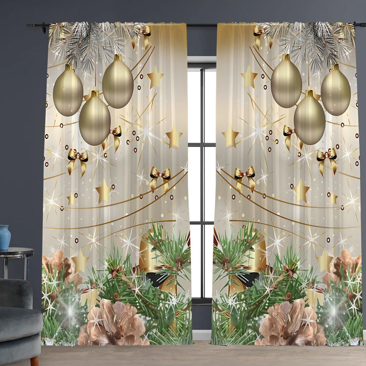 Rideau de Noël Rideau d'impression 3D