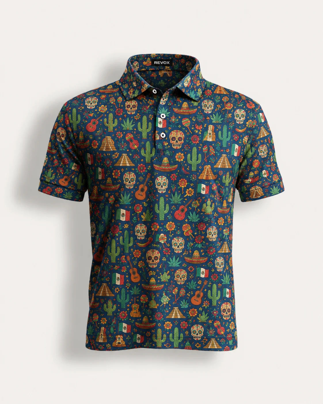 Polo homme avec drapeau national et manches courtes