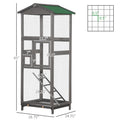 65" Cage d'oiseaux en bois Maison d'aviaire extérieure pour perroquet