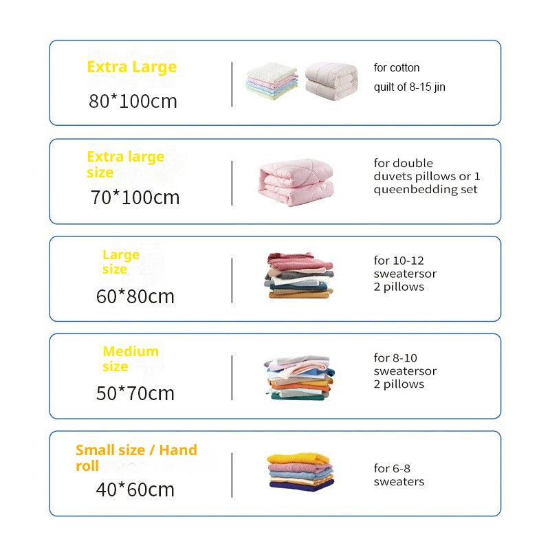 Sacs de compression sous vide pour ranger des vêtements et des quilts de coton