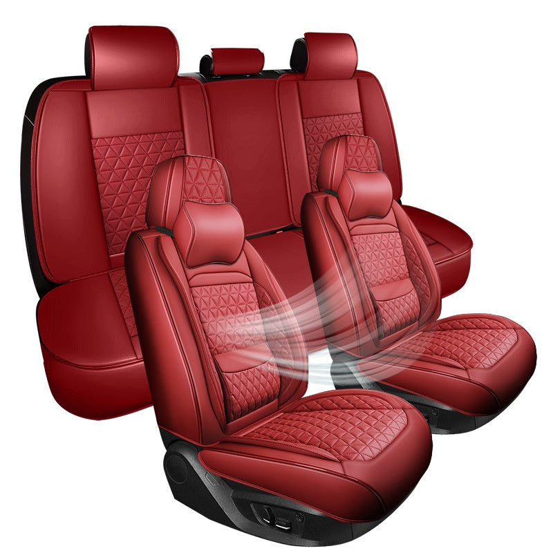 Coussin de siège de voiture respirant en cuir Couverture universelle de siège toute-saison