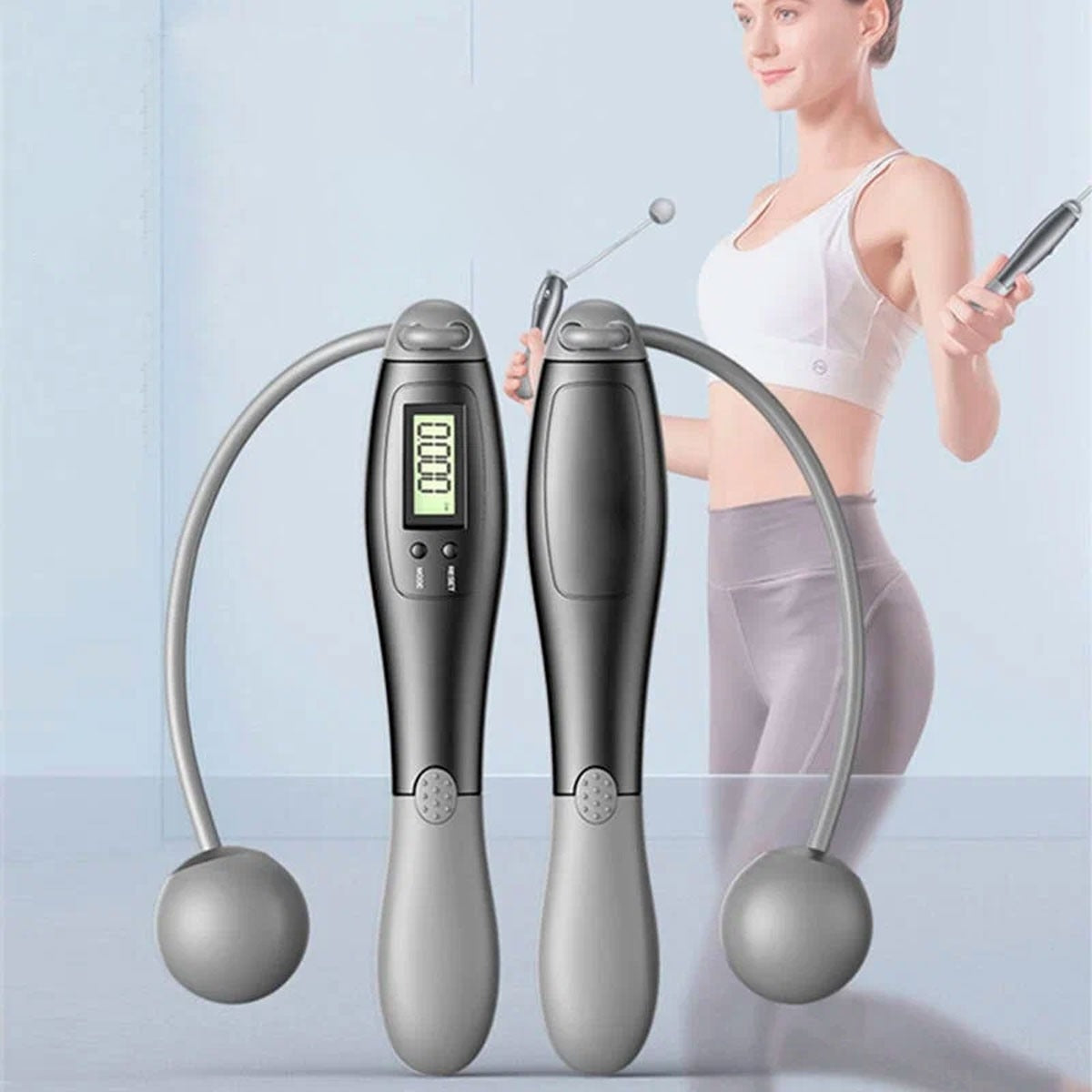 Cordles sans corde à sauter Ropes écran intelligent avec pondéré pour le sport de fitness
