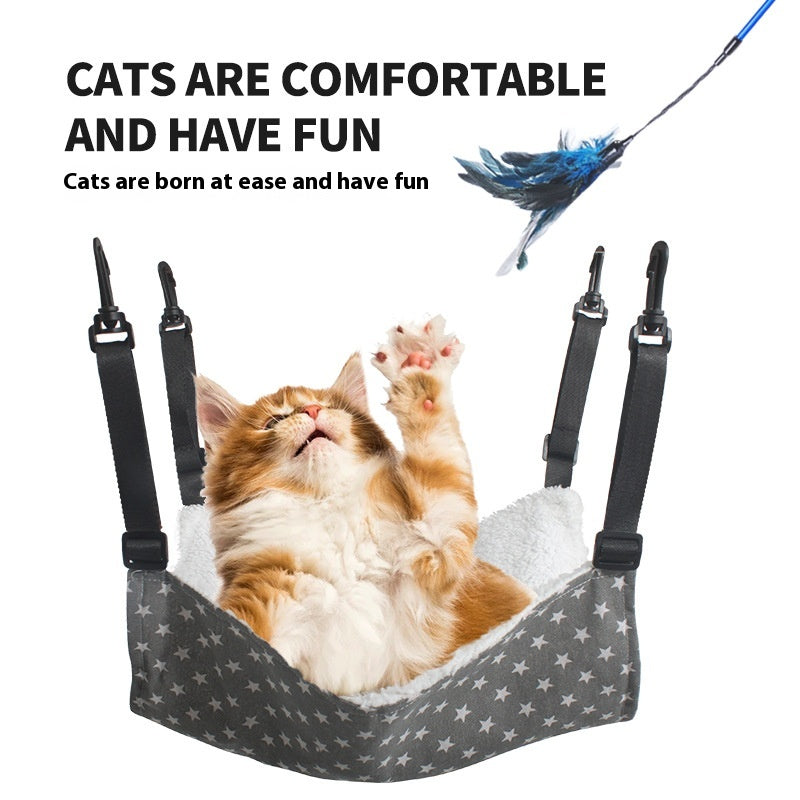 Lamb Fleece Cat Suspension Lits Animaux de compagnie Cage Hammock Bed Pour Kitten Suspension Intérieur Durable