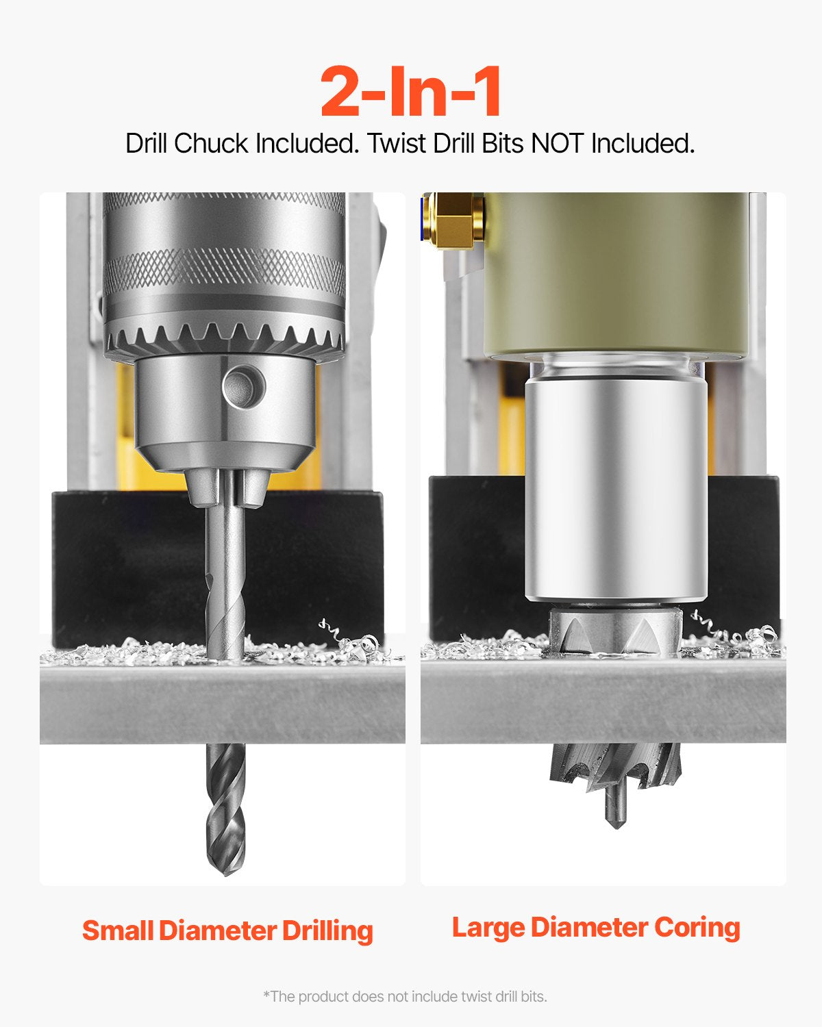 Perceuse magnétique 1400W 2810 Lbf Mag Perceuse presse 1.6 dans le diamètre de brouillage 800 RPM