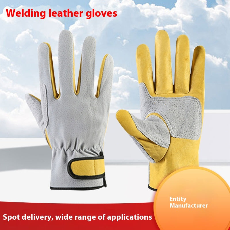 Gants de soudure Arc-Selder Soudage de travail court Protection du travail Gants en cuir