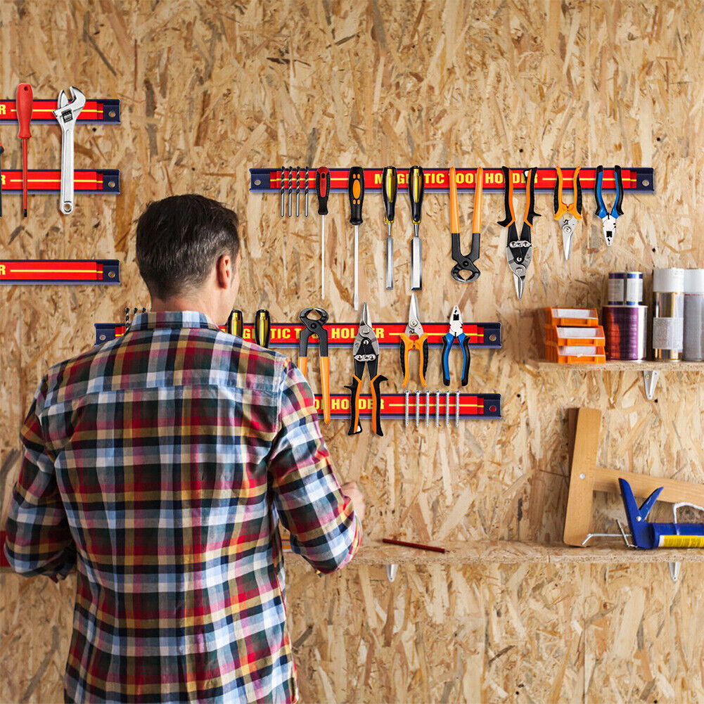 6x18 Barre magnétique de stockage porte-outils lourds Rack Garage Wall Holder Bandes
