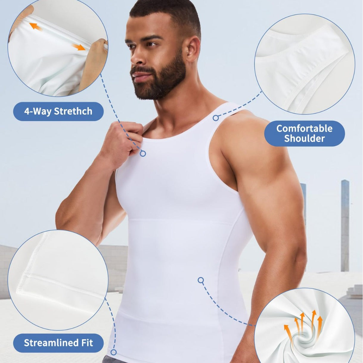 Formes homme Fitness Vest Corset Belly Control Close-fitting Elastic Tight-fitting Spor