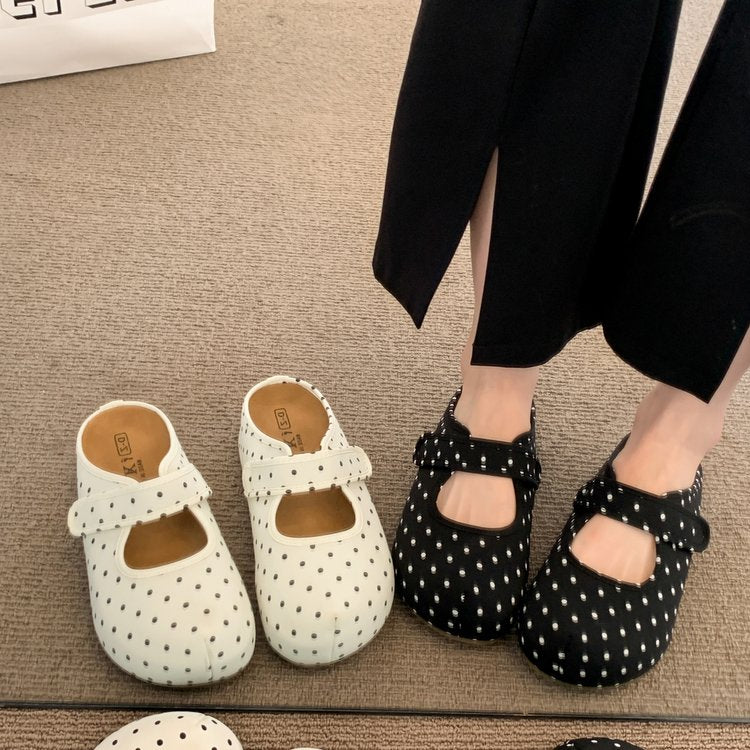 Petit Retro Polka Dot Mary Jane Pantoufles