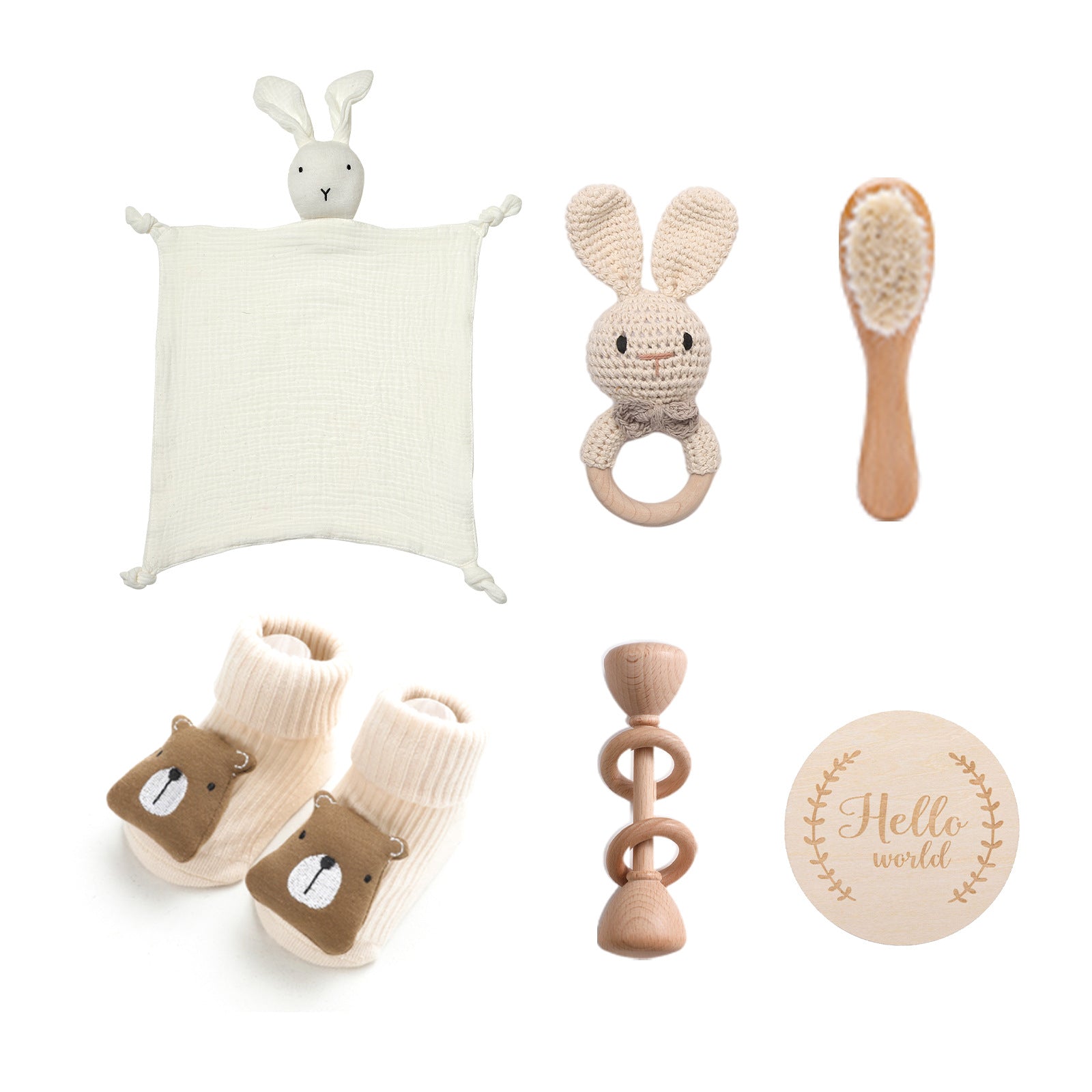Ensemble cadeau de serviette de bain de lapin pour bébé Comfort Rattle