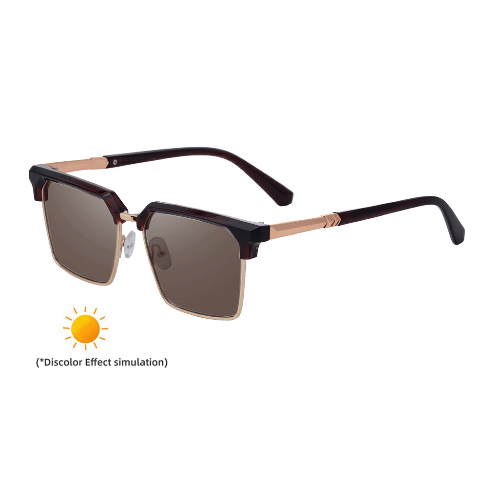 Lunettes de soleil européennes et américaines pour sourcils de mode à demi-forme en couleur changeante pour hommes