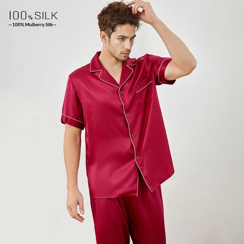 Set de pyjama en soie d'été pour hommes
