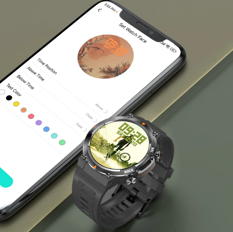 MAX18 Hommes Smartwatch AMOLED1.43inch Grand écran BT Appels Contrôle de Gesture AI Voix Sports Sm