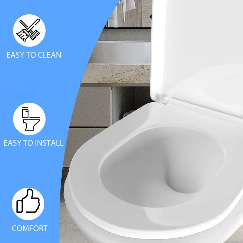 Siège de toilette de type D avec fermeture douce