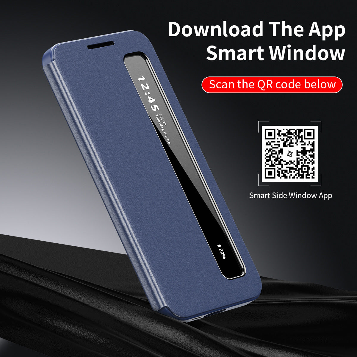 Smart App Edge Coque de téléphone de fenêtre A17 Flip Couverture de protection en cuir