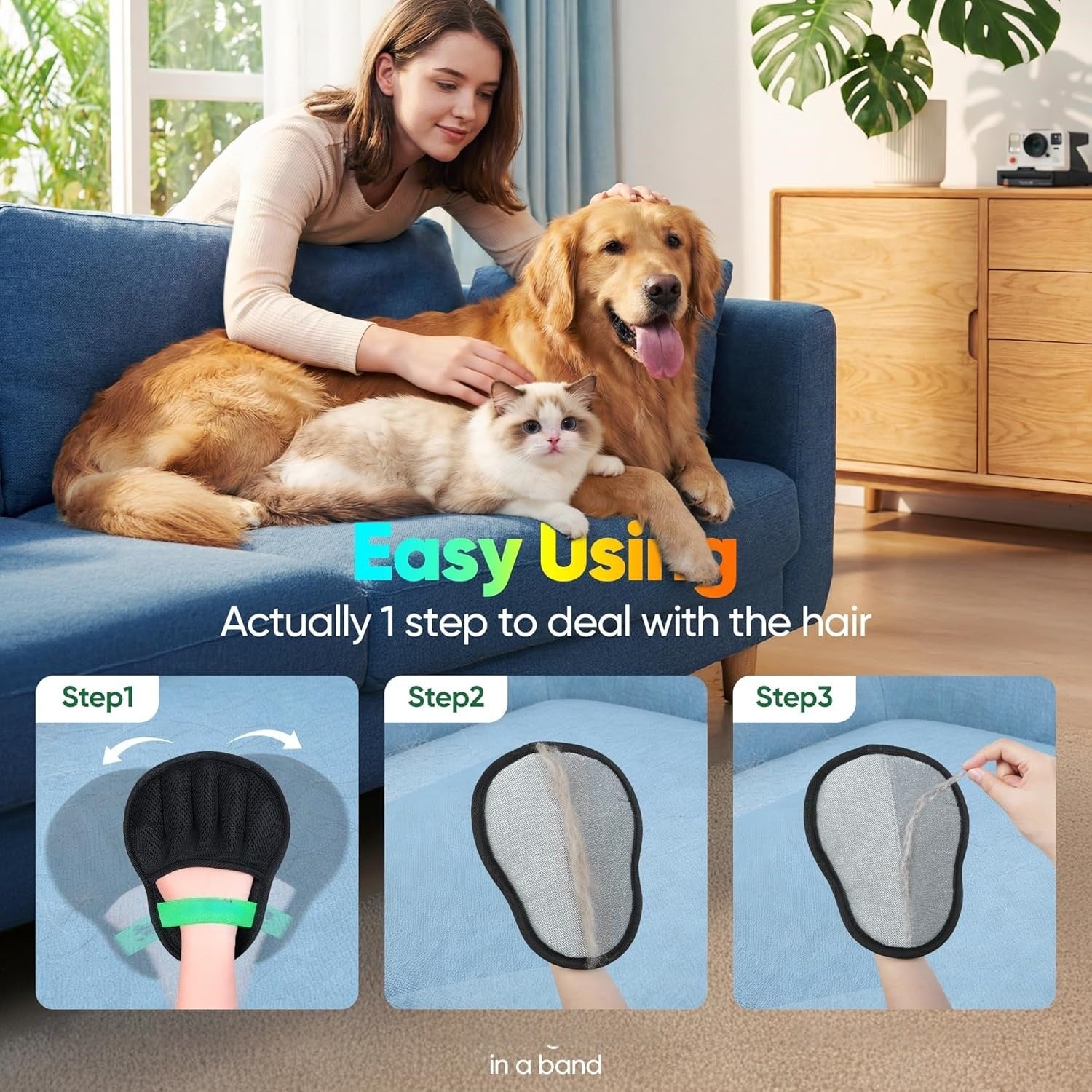 Gants pour enlever les cheveux de chat animal