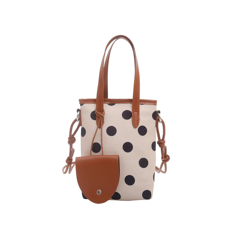Sac Mini Bucket Retro Polka-dot style coréen pour femmes