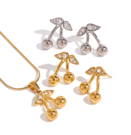 Collier en acier inoxydable Boucles d'oreilles mignons Ornement Femmes