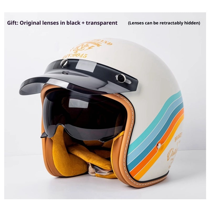 Casque de moto Casque de moto homme et femme voiture électrique Gants intégrés