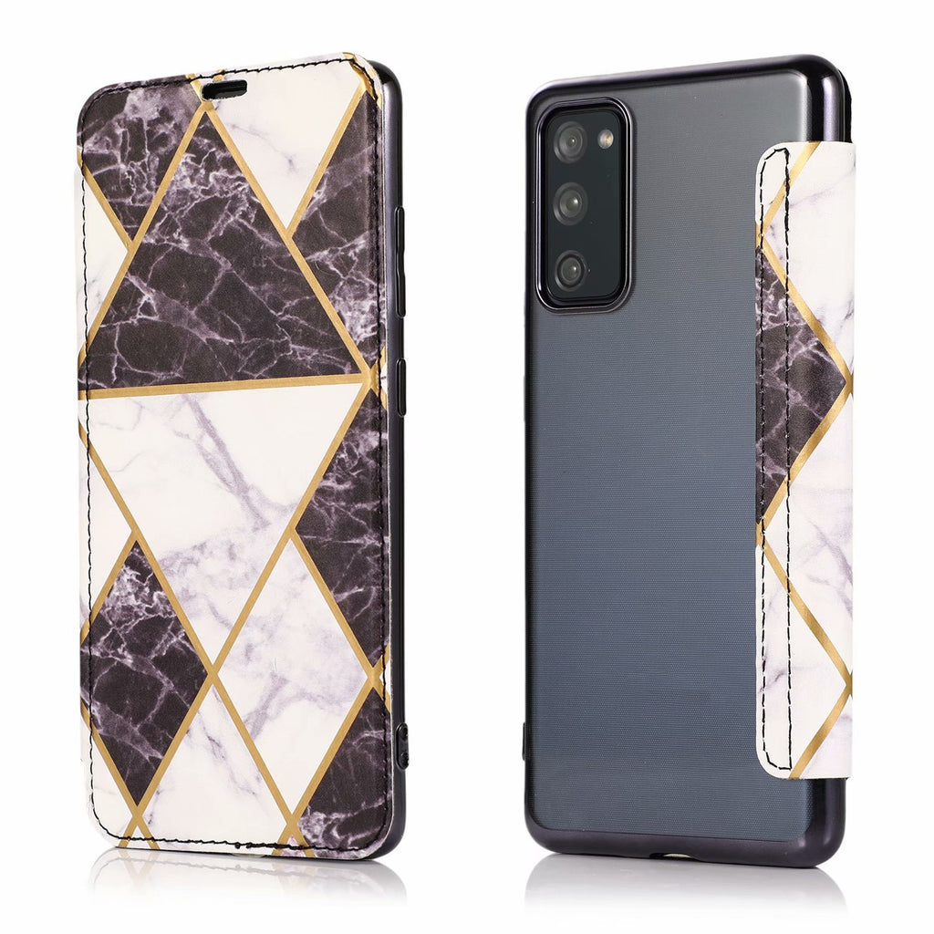 Convient pour S20 S21 S20FE NOTE20 A51A21S Étampage de marbre Étui en cuir