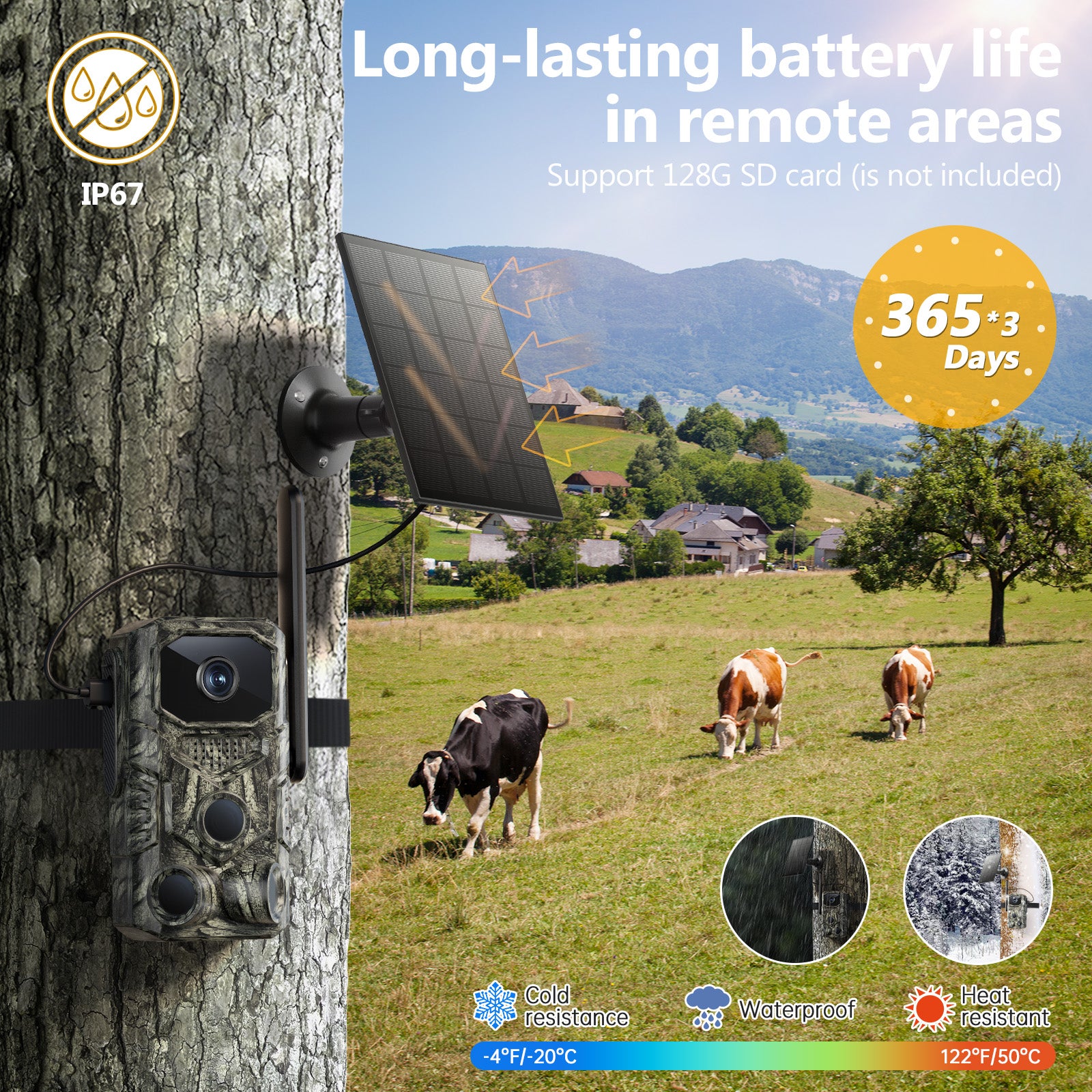 4G GPS Hunting Outdoor Trail Caméra grand angle 4MP Camouflage Wildlife Deer Monitoring Sol