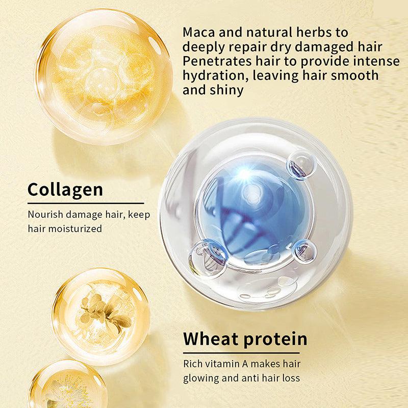 Masque capillaire collagène hydratant Crème de Nourriture Douce Nettoyage profond Soins capillaires