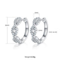 6g 18mm S925 Argent Sterling Chaîne torsadée Lien Boucles d'oreilles Moissanite Pave Huggie Hoops