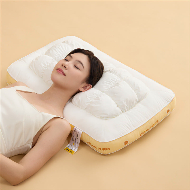 Oreiller rond en lait lavable pour usage domestique