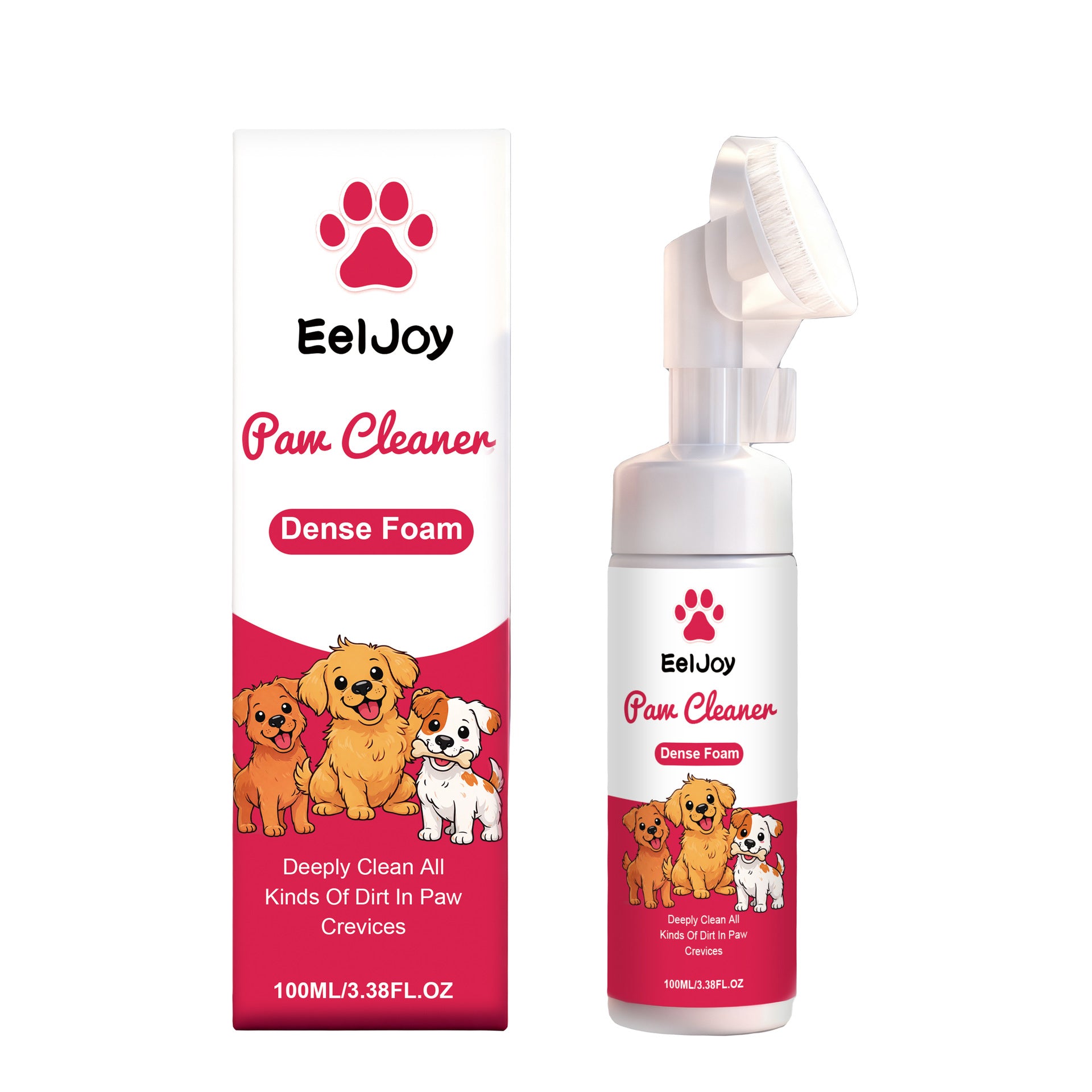 Nettoyant pattes chien moussant, nettoyage rapide après la promenade