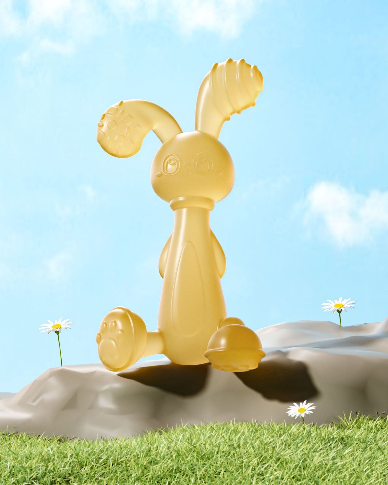 Silicone Lapin Teether Infant Molar Rod Dentition bébé Empêcher l'artéfact de la main