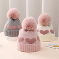 Chapeau de bébé Double couche Coeur Jacquard épais