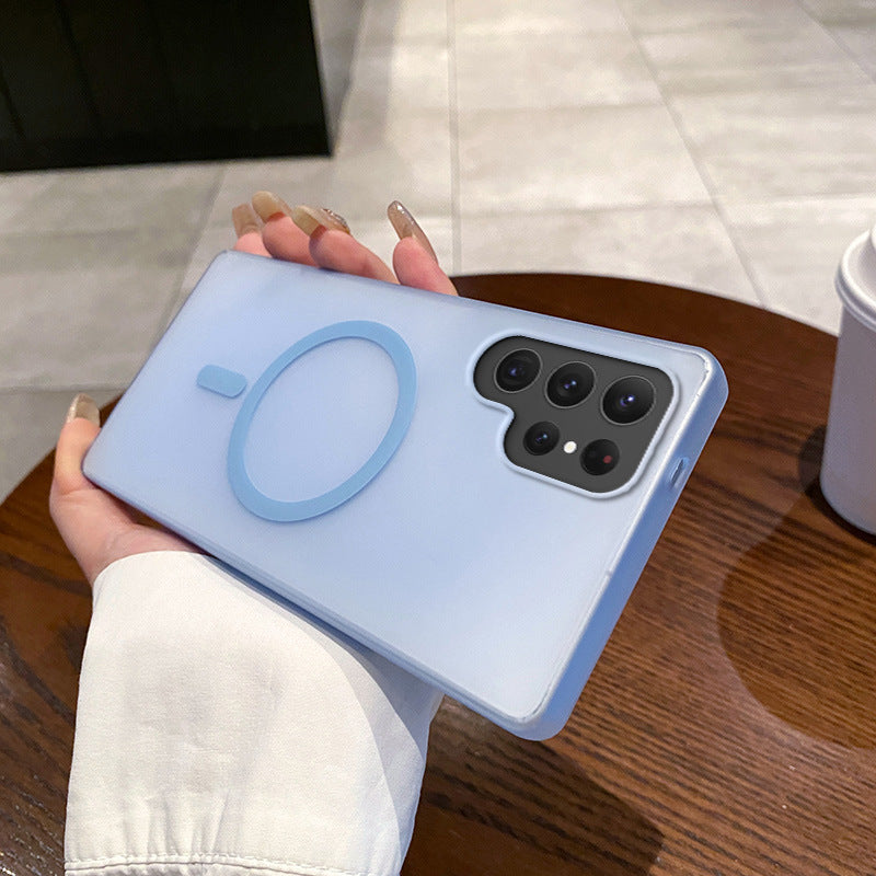 Housse de téléphone magnétique anti-dérapante de glace de coquille dure de Pc