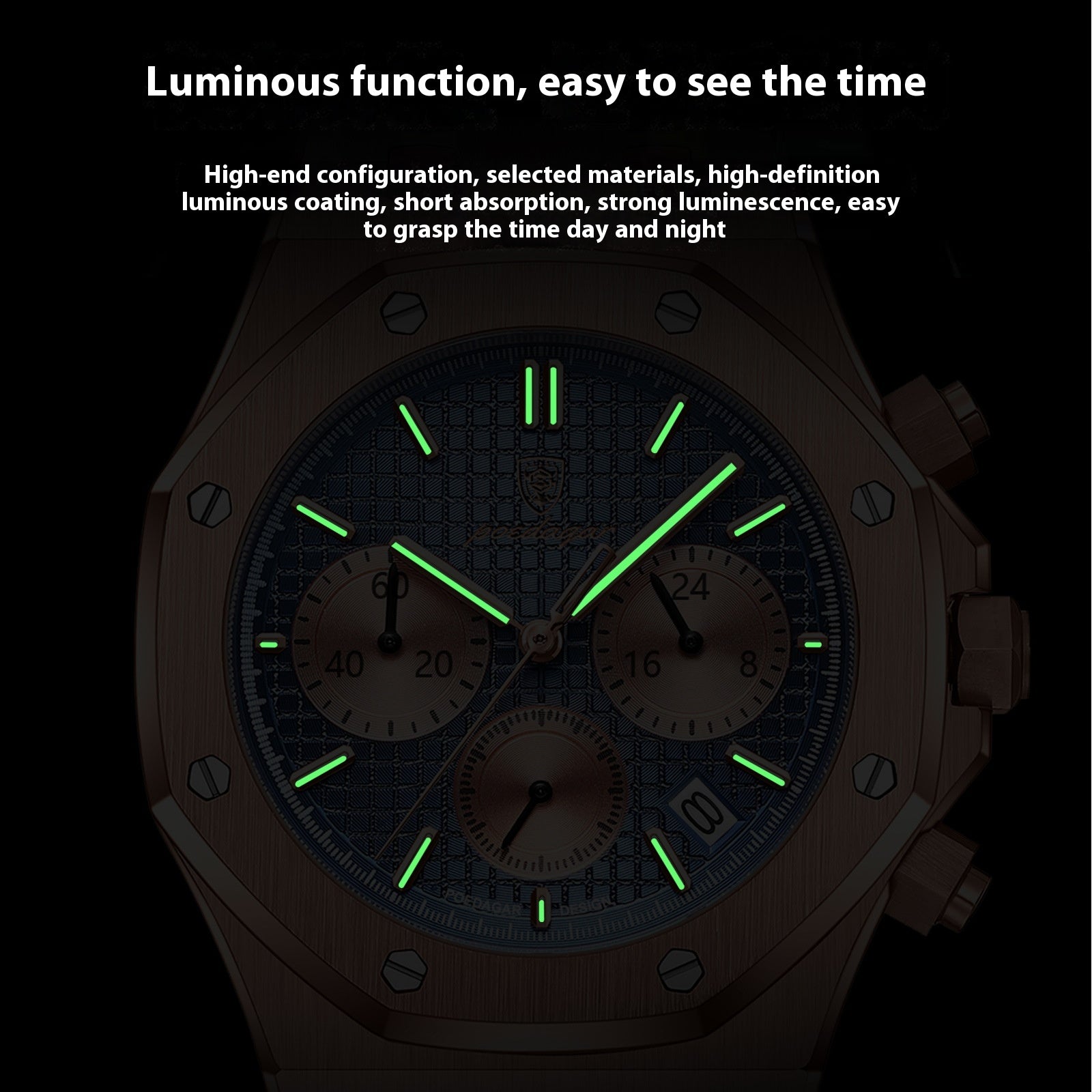 Montre Quartz homme multifonctionnelle Trendy Watch