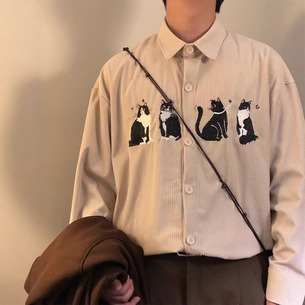 Le printemps et l'automne Chemise décontractée de style préppy