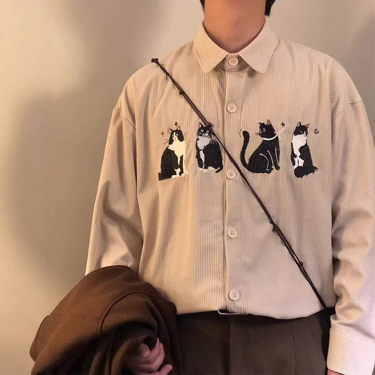 Le printemps et l'automne Chemise décontractée de style préppy
