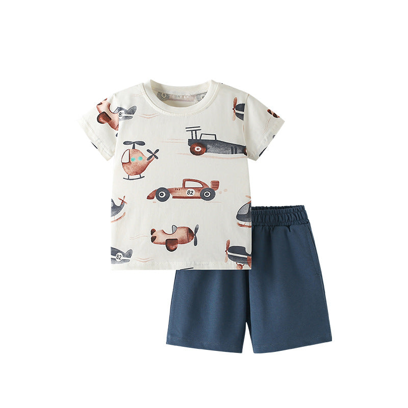 Kids' Casual Two-Piece Round Neck Set