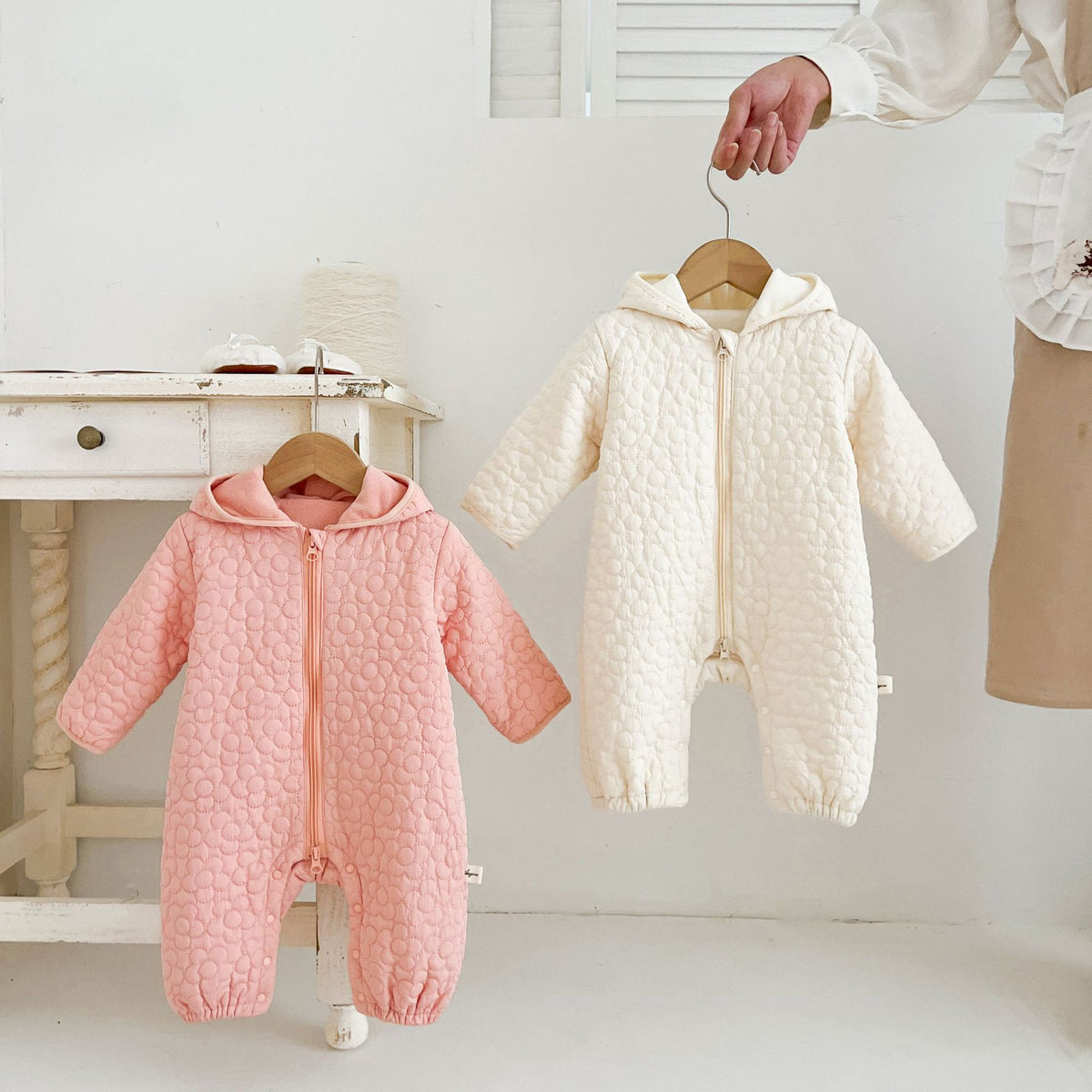 Bébé Automne et d'hiver Rompers chaud mâle et femelle bébé matelassé port extérieur