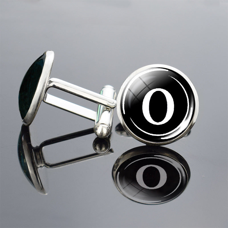 26 Lettre anglaise Cufflinks Metal Time Gem
