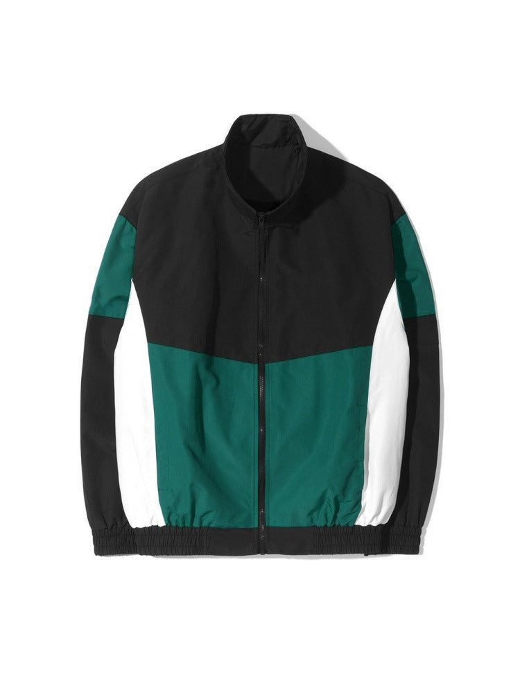 Veste anti-vent sport avec un collier stand-up pour hommes