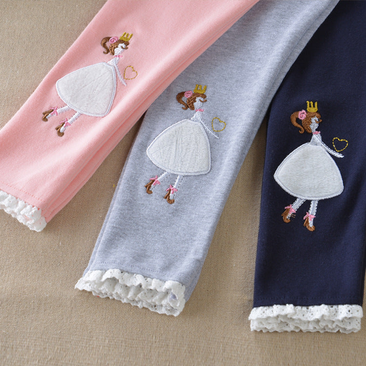 Pantalons de coton moyen et grand pour filles