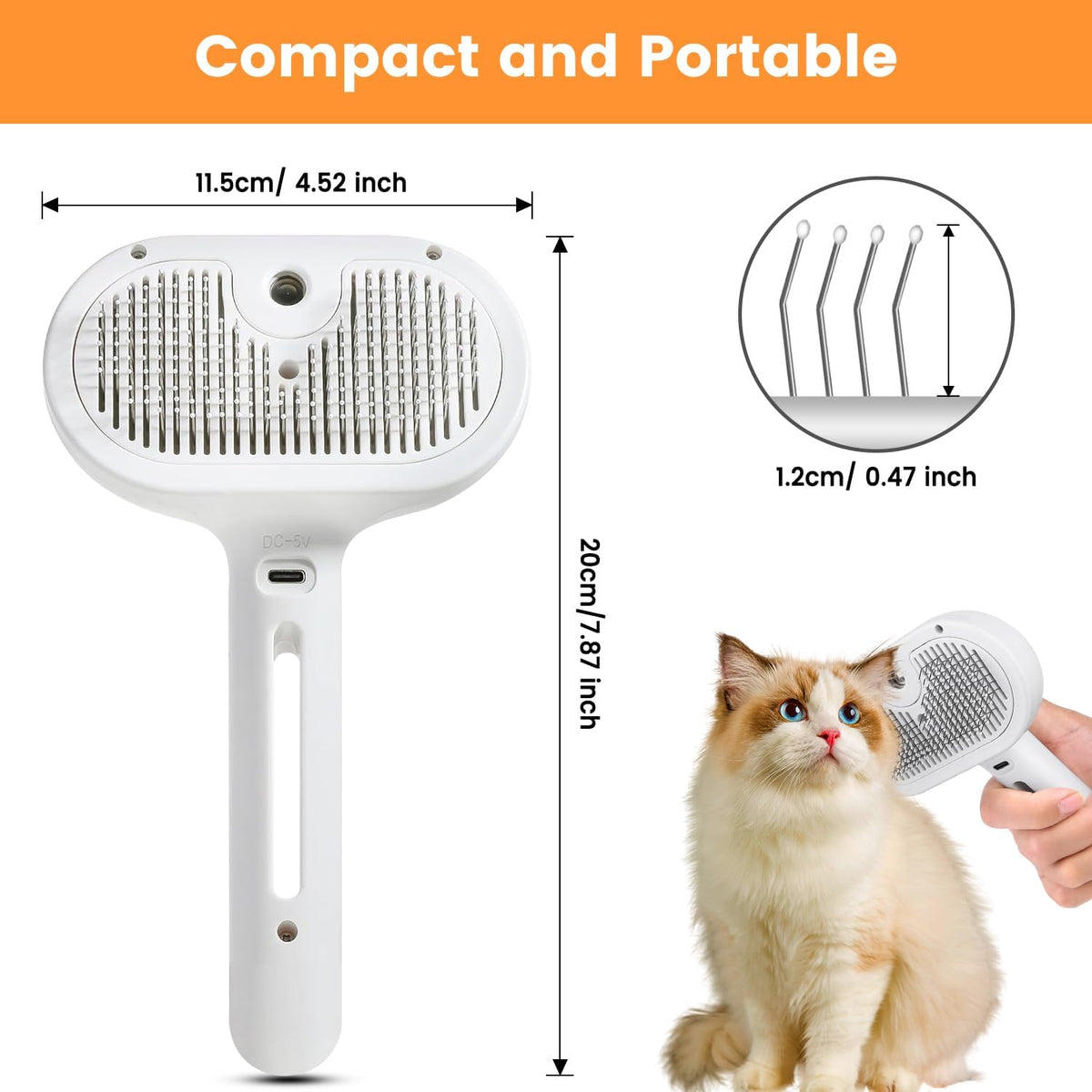 3 en 1 brosse à vapeur de chat