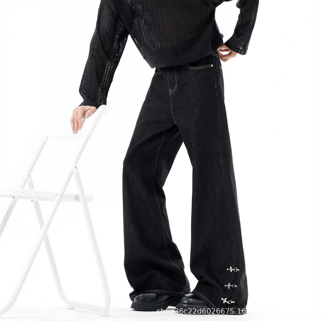 Pantalons de denim cru vintage de style américain haut de gamme