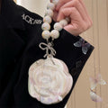 Perle blanc Camellia Earphone Case