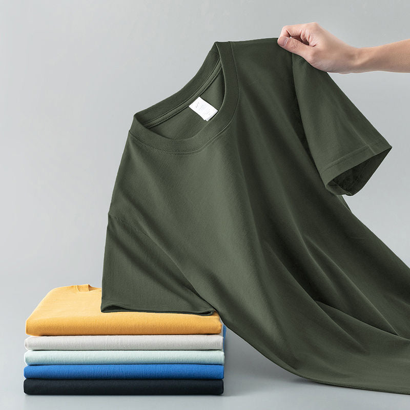 T-shirt en coton pur à demi manches pour hommes