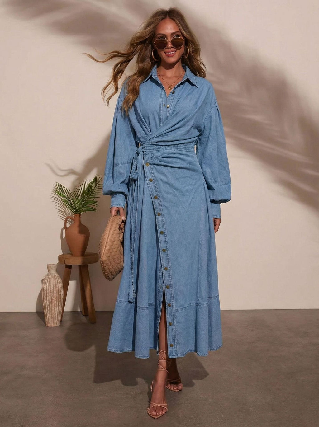 Robe à manches longues en dentelle pour femmes