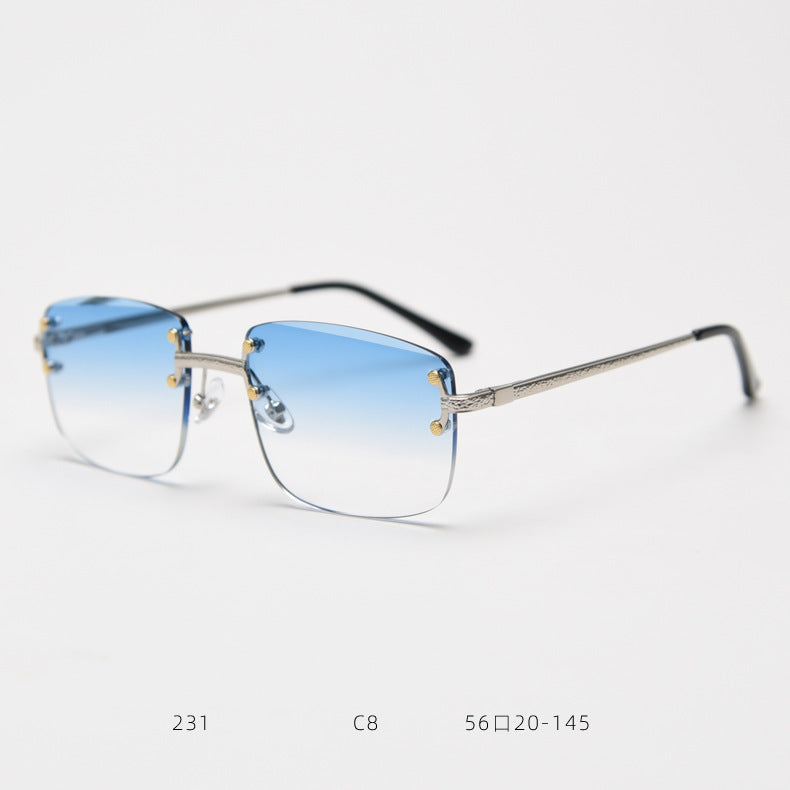 Lunettes de soleil carrées sans cadre
